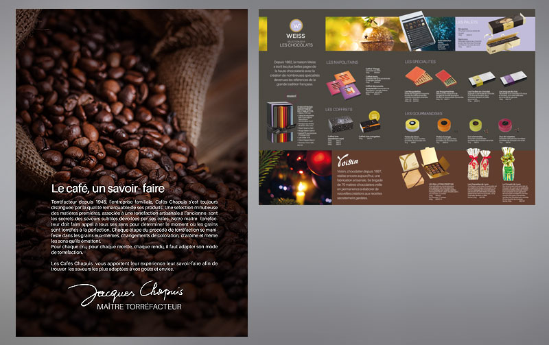 Création de la brochure Chocolat 2014 des Cafés Chapuis.