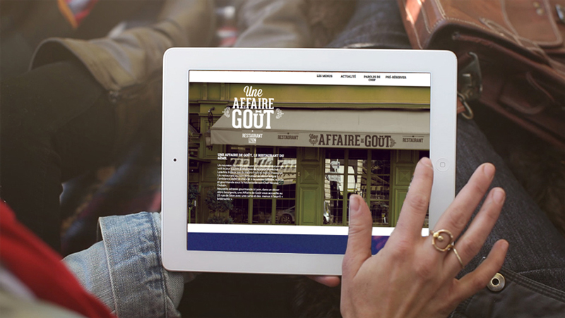 Création du site internet "Une Affaire de Goût", nouveau restaurant à Lyon.