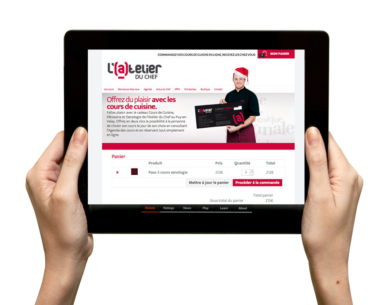 Création du nouveau site internet ecommerce de l'Atelier du Chef au Puy-en-Velay