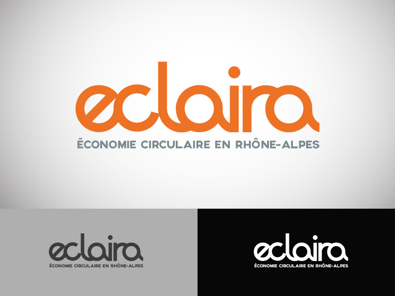Naming et Création du logo Eclaira, plateforme d'économie circulaire en Rhône-Alpes.