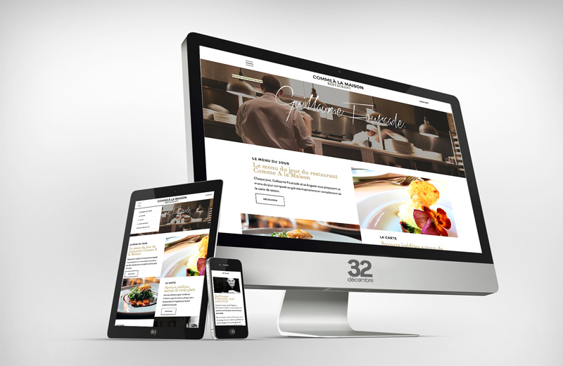 Création du site internet de Guillaume Fourcade pour son restaurant Comme A la Maison.