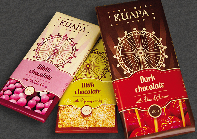Création de packaging tablettes de chocolat.